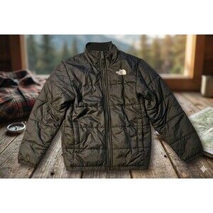 The North Face Boys Puffer Jacket Black M 10/12 Zip Up Insulated Winter Camping
